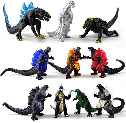Delite Fun Play GODZILLA Evolution 10 pcs. King of Monsters New Toy Figures Mixed Movie Characters - Exclusive Edition
