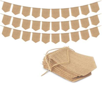 RESA BURLAP BANNER- V-SHAPPED - 15 PIECE Banner