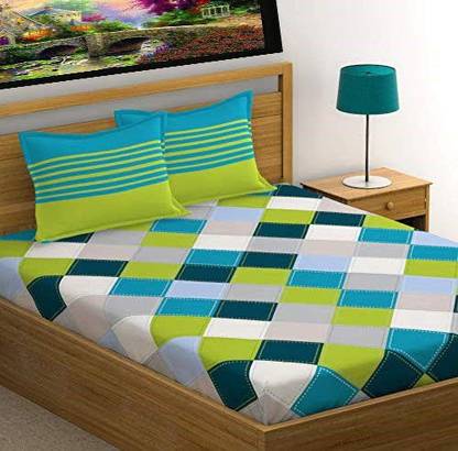 JAIN-HOUSE 140 TC Cotton Queen Printed Flat Bedsheet
