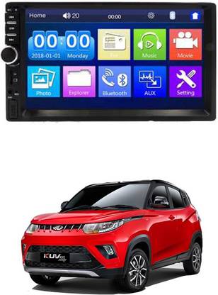 MATIES 7 INCH Double Din Car Screen Stereo Media Player Audio Video Touch Screen Stereo Full HD with MP3/MP4/MP5/USB/FM Player/WiFi/Bluetooth & Mirror Link For Kuv 100 Nxt Car Stereo