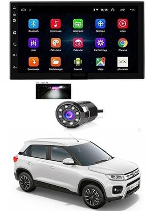 AYW Android Double Din Screen 7 inch Car Media Player with Touch Screen, Mirror Link, Bluetooth, Media Player with Rear Camera For New Brezza Car Stereo