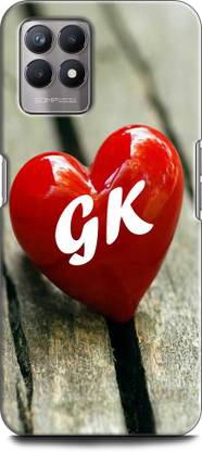 इंडिक्राफ्ट बैक कवर Realme 8i, RMX3151 G K, G LOVES K, NAME, LETTER, ALPHABET, GK LOVE, HART, BLUE के लिए