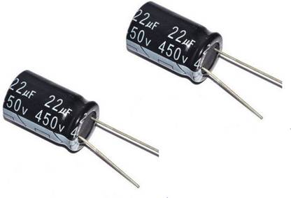 Technical hut 2 Pieces 22uF 450V Electrolytic Capacitor Electronic Components Electronic Hobby Kit