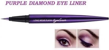 MYEONG Glitter Diamond Pro Smooth Purple Eyeliner Pen Shimmer Pigmented long lasting eye liner 1.5 g