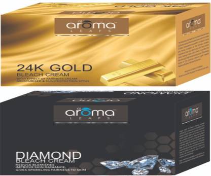 AlAroma Leafs DIAMOND BLEACH CREAM + 24K GOLD BLEACH CREAM (PACK OF 2)