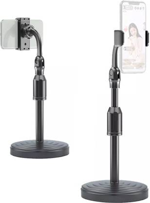 LEERFIE Foldable Mobile Stand Holder - Multi-Functional Retractable Mobile Phone Stand for Live Broadcast Desk Table Clip Bracket Table Mount Cell Phone Support Holder Adjustable and Desktop Mobile Holder Stand with 360 Degree Rotation Mount Stand, Mobile Phone Holder Hands-Free Clip-on Smartphone Multi-functional for Live Special Design for Streaming, Video Blogs, Online Classes, Mobile Holder