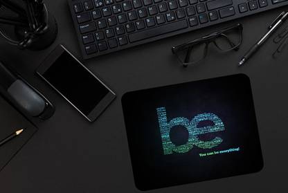 BTP Premium Quality Motivational Word Cloud You Can Be Anything Motivational Black Non Slip Base Mousepad