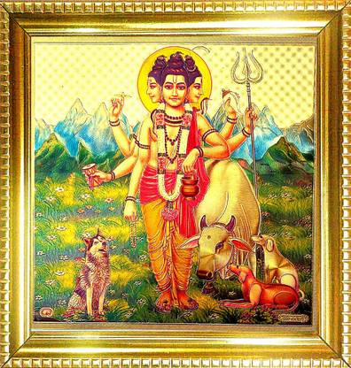 SUNINOW DATTATREYA GOD | DIVINE TRINITY | BRAHMA | VISHNU | SIVA Religious Frame