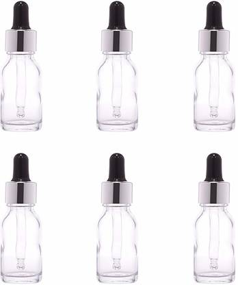 JARBAZAAR 15 ML CLEAR TRANSPARENT GLASS DROPPER BOTTLE for Essential Oils 6 Pcs 15 ml Bottle