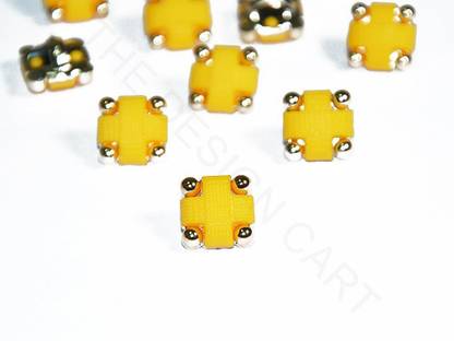 The Design Cart Mustard Yellow Square Acrylic Buttons, Size-18 L / 11 mm / 0.43 inches Acrylic Buttons