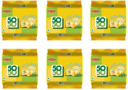 BRITANNIA 50-50 Maska Chaska Salted Biscuit (120 g)-6pcs Bakery Biscuit