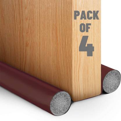Good Wish Door Bottom Sealing Strip Guard for Home Pack of 4, Size - 36 inch, Brown Door Mounted Door Stopper