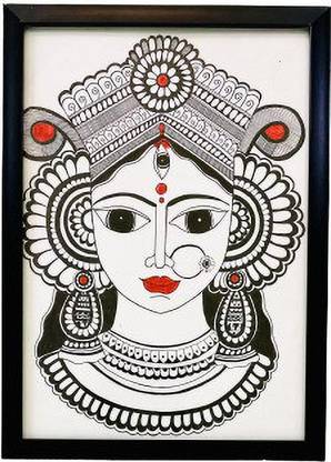 DISHA Mandala Art/Zentangle Art/Painting with Frame/Wall Hanging/Wall Decoration Ink 13 inch x 10 inch Painting