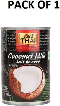 Real Thai Coconut Milk Tin Regular (Imported) Pack of 1(400 Ml)