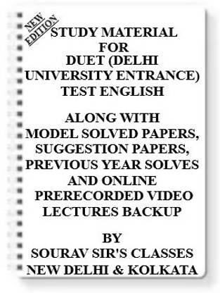 Study Material For Duet (Delhi University Entrance) Test English [pack Of 4 Books] With Model Question Papers + Topicwise Analysis + Mcq Questions+ Special Practice Set