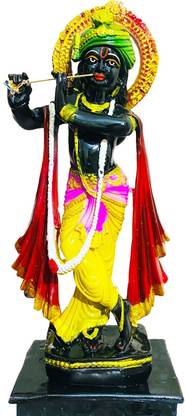 krishnagallery1 Black Lord Krishna Statue Murti Marble Finish , Radha Krishan Murti , Krishna idol , Love Couple ( For Home Temple Poojan Use , office Temple , Gifted Pooja Idol ) Decorative Showpiece  -  40 cm