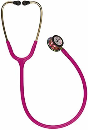 3M Littmann Classic III Monitoring Stethoscope, Rainbow-Finish, Raspberry Tube, 27 inch, 5806 Classic III Stethoscope