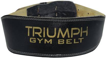TRIUMPH Weight Lifting Belt, 4" Power Leather Gym Belt with 3" Buckle for Strength (S) Back / Lumbar Support