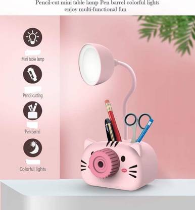 ALLAMWAR 4in1 Camera Shaped Rechargeable Table Lamp Night Lamp Night Lamp with Pencil Sharpener Pen Stand Mobile Stand Table Lamp