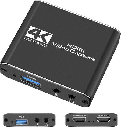 Tobo 4K Audio Video Capture Card, USB 3.0 HDMI Full HD 1080P 60FPS Compatible Video Capture Device for Game Recording and Live Streaming 1080 inch Blu-ray Player