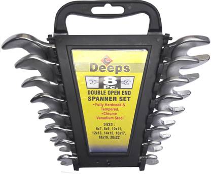DEEPS 151/8 Spanner | Wrench set of 8 Double Sided Open End Wrench