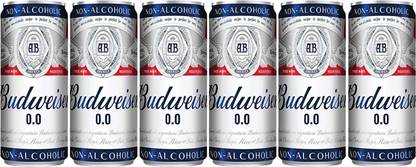 Budweiser 0.0 Non Alcoholic Beer. Can