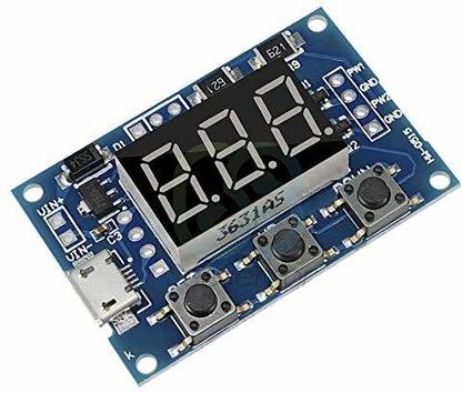 xcluma Micro USB 2 Channel Adjustable PWM Signal Generator Duty Cycle Pulse Frequency Module Dual Way Digital LED Display DC 5V 12V 24V Electronic Components Electronic Hobby Kit
