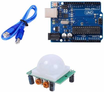 IDUINO Arduino UNO R3 compatible with Arduino ATmega328P with USB Cable length 1 feet + PIR Sensor | UNO Kit compatible with Arduino Micro Controller Board Electronic Hobby Kit