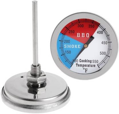 HASTHIP BBQ Thermometer Gauge, Charcoal Grill Pit Temperature Gauge, Grill Thermometer Gauge with Fahrenheit and Heat Indicator, Stainless Steel Stem, Easy to Read Temperature Digital Kitchen Timer