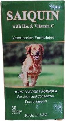 SAITRAYAA Saiquin With HA & Vitamin C - 30 Chewable Tablets - Pet Health Supplements