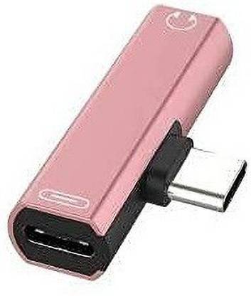 SANNO WORLD Pink USB C Headphone Audio Adapter, 2-in-1 Type-C to 3 .5 mm jack hub Digital Audio& PD Charging Adapter,USB C Splitter Phone Converter