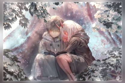 Darling in The Franxx Zero Two Hiro Cute Matte Finish Poster Paper Print