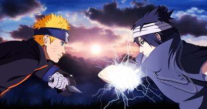 Poster Naruto Naruto Uzumaki Sasuke Uchiha sl-17890 (Wall Poster, 13x19 Inches, Matte Paper) Fine Art Print