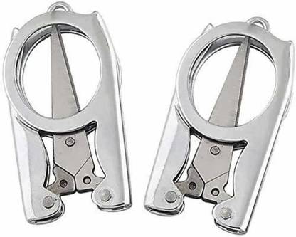 Fascinating Folding Scissors Compact Pocket Stainless Steel Small Travel 2 Pack Craft Project Scissors Kits Scissors