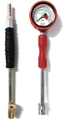 SEAHORSE POLYMERS Analog Tire Pressure Gauge Air Pressure Rod Gauge(200 PSI) With Air Pump Nozzle Inflatable Dual Head Chuck Valve Tool