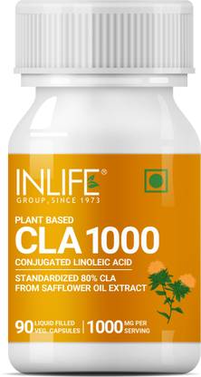 INLIFE CLA Fat Burner Supplement 1000 mg Per Serving Capsule 80% CLA 1000 Safflower Oil