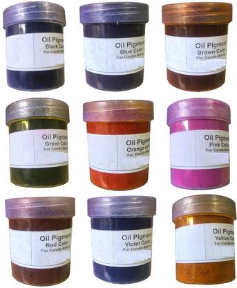 R H lifestyle Candle Oil Pigment Color for Candle Making Set of 9 Colors - 10GM Each Multicolor