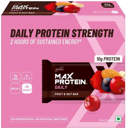 RiteBite Max Protein Daily Fruit and Nut Bar Box
