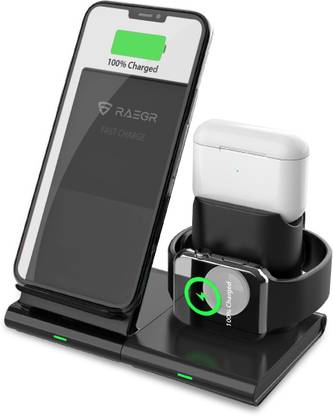 RAEGR RG10125 Arc 1250 [3-in-1] Charging Dock, 10W Wireless Charger for Phones + Wired Dock for Apple Watch & Airpods Charging Pad