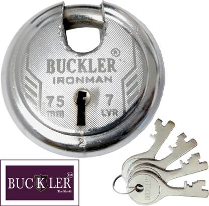 BUCKLER Iron-Steel 75MM, 7 Levers with 4 Keys,Go-Down,Main Gate,Main Door,Shutter Lock-1 Lock