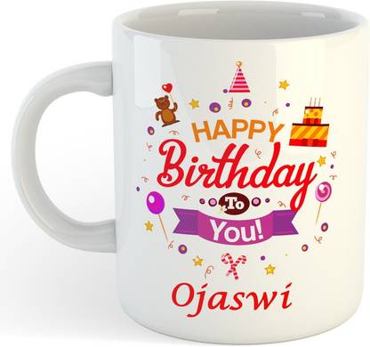 Vrantikar New Happy Birthday Ojaswi Printed Coffee , Ojaswi Name , Best Gift For Sister, Friend ,Girlfriend ,Mother Happy Birthday Ceramic Coffee Mug