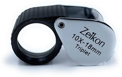 fozti Premium Zeikon Jewellers Eye Loupe 18mm 10x Rubber Grip Magnifying Triplet Glass 10x magnifier