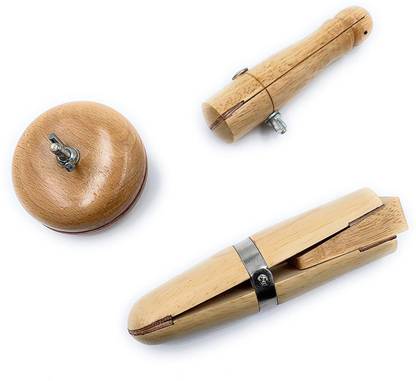 fozti Wooden Bangle Vise, Ring Holding Clamp with Wedge & Fly Nut Set of 3 Bench Tool for Ring, Bangle, Other Items for Setting,Polishing,Buffing,Engraving,Filing for Jewellery Making, Hobby Craft DIY Test Tube Clamp