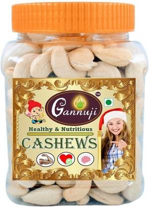 Gannuji Cashew 500 Gram [Jumbo Size] White Cashew Kernel Jar Cashews