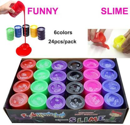 AKANSHA Liquid Mud Magic Crystal Non-sticky slime Putty Set of 24 Multicolor Putty Toy