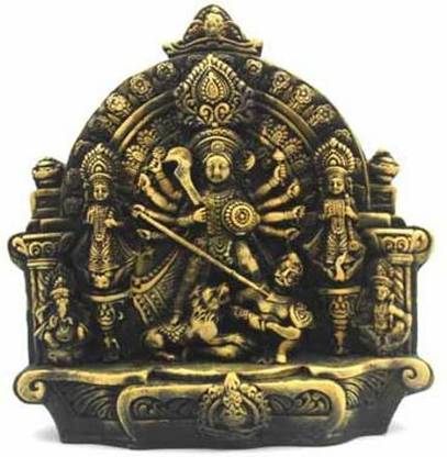 SULFAX Poly Resin Hand Made Scupluture of Durga Maa Table Top Decorative Showpiece with Dynamic Multi Colour for Home Decor Or Gifting Purpose. Decorative Showpiece  -  28 cm