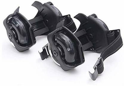 Wembley Toys Street Gliders Adjustable Roller Skates, LED Light-up Wheels (2 Wheels) for Adults & Kids (Black) In-line Skates - Size Free UK
