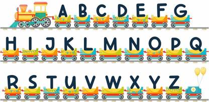 KREEPO 46 Colourful Alphabet Wall Stickers/ Learning Removable Decals For Kids Room Decoration (96cm x 46cm) Self Adhesive Sticker