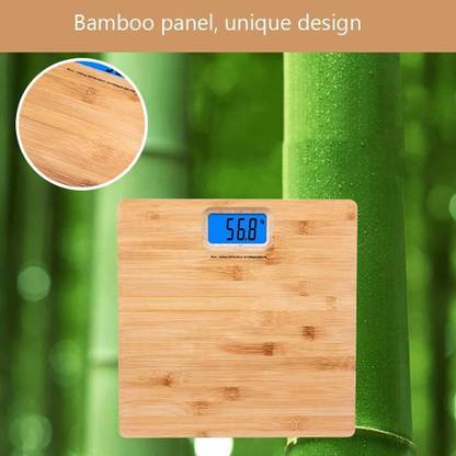 Tlismi Wooden Human Body Weight Digital Weighing Scale For Body Weight Household Digital Body Scale Weighing Machine Water Resistant Stylish Bamboo Platform Weighing Scale