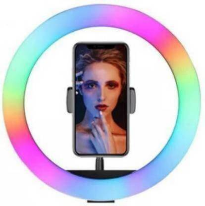 START BUY DVN_528P_10'' RGB Ring Light||LED Dimmable with 21 Colours and Shutter||Selfie Ring Light with Cell Phone Holder for Live Stream for YouTube, Makeup, Photography, Video Shooting,Ring Light for Reels Ring Flash